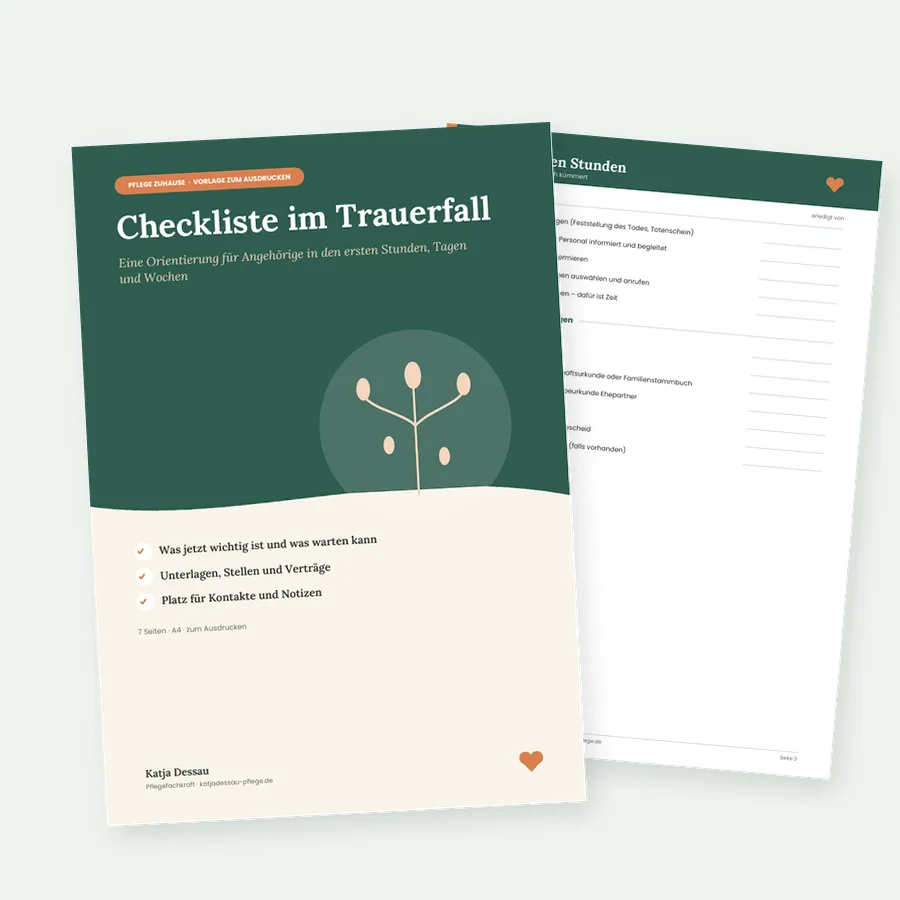 Vorschau: Checkliste im Trauerfall